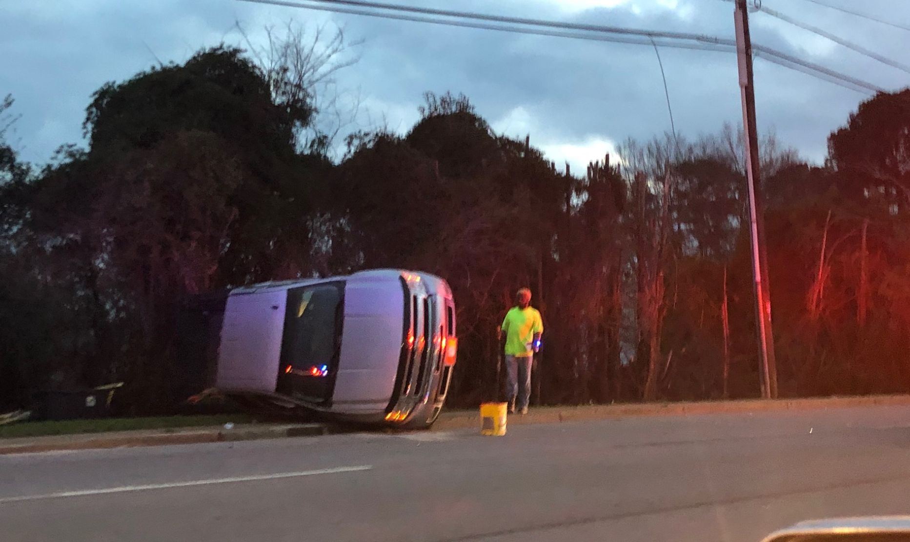 overturned truck sunset blvd
